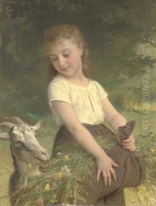 Gathering Wild Flowers by Emile Munier