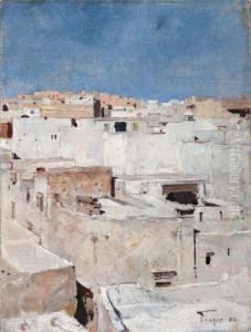 (valence 1840 - Malaga 1927)
Bab-el-murchad, Kasbah, Tanger by Antonio Gomez Munoz Degrain
