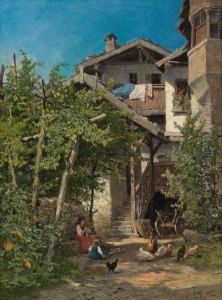 Casa Di Contadini Nella Luce Estiva by Leopold Munsch