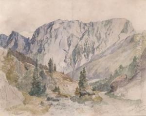 A View Of Rax Mountain by Leopold Munsch