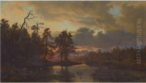 A Finnish Landscape by Hjalmar (Magnus) Munsterhjelm
