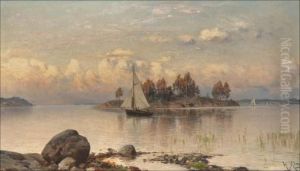 Purjehdus Barosundissa by Hjalmar (Magnus) Munsterhjelm
