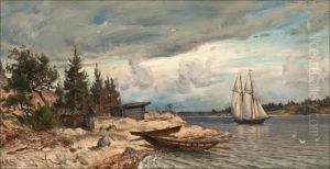 Rannikkopurjehdus by Hjalmar (Magnus) Munsterhjelm