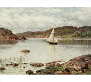 Sailboat In The Tammisaari Archipelago by Hjalmar (Magnus) Munsterhjelm