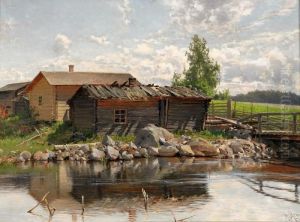 Sommarlandskap Med Sjostuga by Hjalmar (Magnus) Munsterhjelm