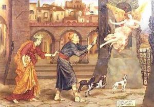 Blindness and Cupidity Chasing Joy from the City 1897 by Evelyn Pickering De Morgan