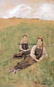 Hallingjenter by Gerhard Munthe