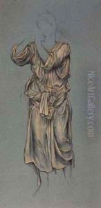 Drapery Study for the figure of eternal youth from The Hour Glass by Evelyn Pickering De Morgan