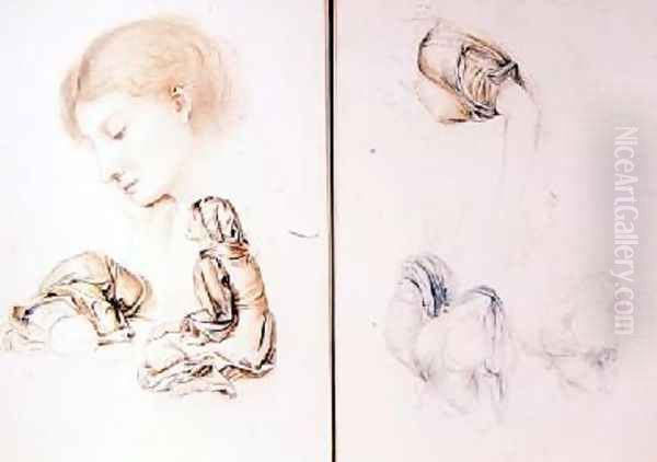 Six studies of female models two pages from one of the artists sketchbooks - view 1