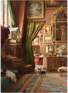 Interieur Aux Deux Chiens by Euphemie,nee Duhanot Muraton