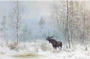 Three Hunting Scenes: Raising A Flight, A Fox Hunt, And An Elk