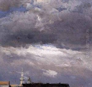 Cloud Study Thunder Clouds Over The Palace Tower At Dresden 1825 by Johan Christian Clausen Dahl