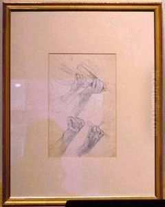 Four Studies Of A Violinist's Hands by Charles Fairfax Murray