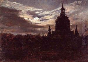 The Frankenkirche, Dresden by Johan Christian Clausen Dahl