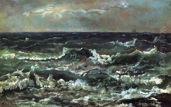 Waves and Breakers in the Bay of Naples by Johan Christian Clausen Dahl