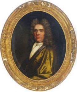 Portrait Of A Gentleman, Half-length, In A Golden Silk Coat