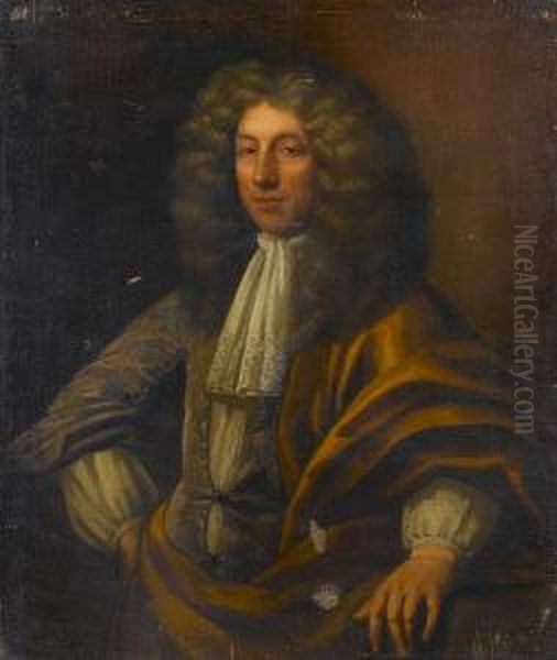 Portrait Of A Gentleman,
Three-quarter-length, In A Grey Coat, A White Lace Jabot And A Brown
Wrap - view 1