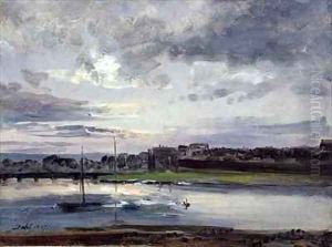The Elbe and the New Town Dresden in the Evening Light by Johan Christian Clausen Dahl