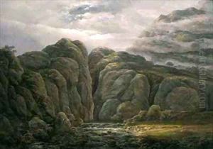 Norwegian Mountain Landscape1 by Johan Christian Clausen Dahl