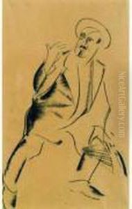 Personnage Du Theatre Juif, Vers 1920 by Grigorij Musatov