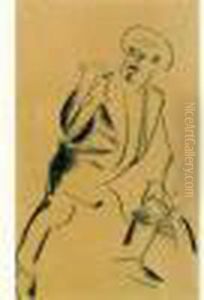 Personnage Du Theatre Juif, Circa 1920 by Grigorij Musatov