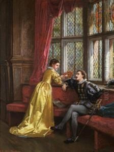 Couple Conversing In An Interior by Francis Sydney Muschamp