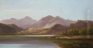 Mountainous Lake Scenes, A Pair by Francis Sydney Muschamp
