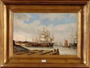 Grands Voiliers Au Port by Auguste Henri Musin