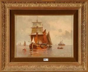 Marine Animee by Auguste Henri Musin