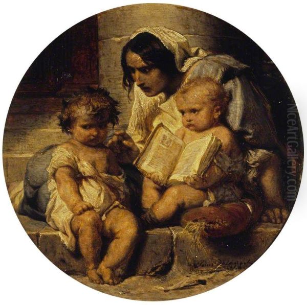 A Child Learning to Read - view 1