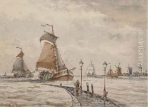 Returning To Port by Auguste Henri Musin