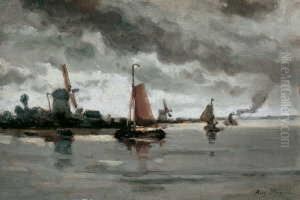 Segelboote Vor Der Kuste.
Signiert Unten Rechts: Aug. Musin. Ol Auf Leinwand (doubliert). H 17; B
25 Cm. by Auguste Henri Musin