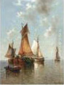 'calme Matinal A L'embouchure De L'escaut En Hollande' by Auguste Henri Musin