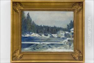 Koskimaisema Kevaalla - Forslandskap Om Varen. by Elias Muukka
