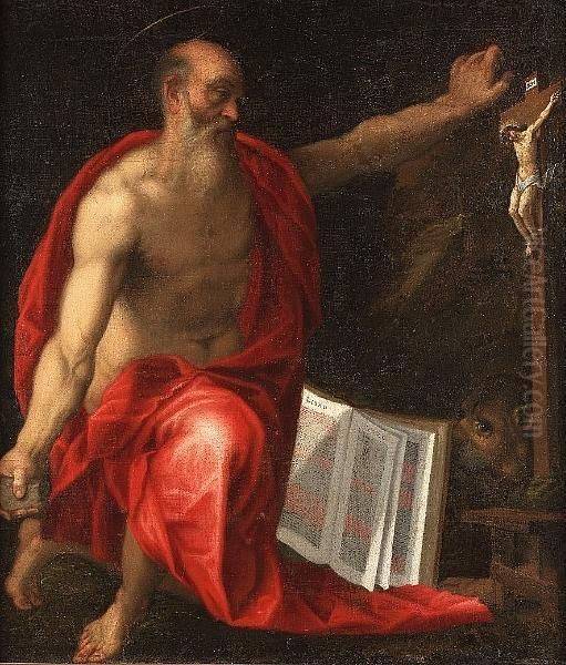 Saint Jerome In Penitence Before The Cross - view 1