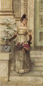 Dama Sulla Scalinata by Giovanni Muzzioli
