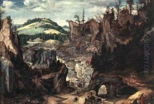 Landscape with Shepherds 1550-60 by Cornelis Van Dalem