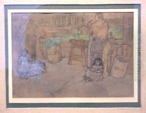 Street Scene With Mothers And Their Children by Jerome Myers
