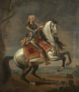 Military Commander On A Rearing Horse by Daniel Mytens