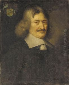 Portrait Of A Gentleman, Bust Length, Wearing A Black Doublet And White Collar