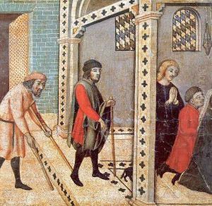 Scenes from the Legend of Saint Peter the Martyr- The Blind and Lame Pray at the Saint's Tomb 1440 by Sano Di Pietro