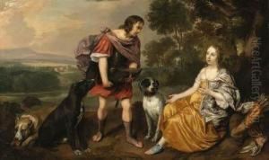 Portrait Histoire Of A Young Man And Lady As Meleager Andatalanta