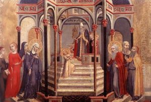 The Presentation of the Virgin in the Temple 1448 by Sano Di Pietro