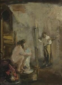 Maler Vor Der Staffelei. by Franz Naager