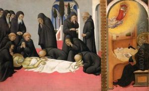 St. Jerome appearing to St. Cyril of Jerusalem, 1444 by Sano Di Pietro