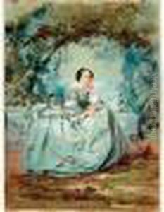 Femme En Crinoline, Vers 1857 by Adrien Nadar