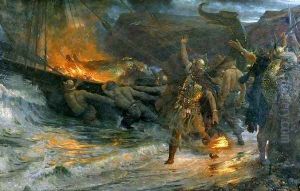 Funeral of a Viking by Sir Thomas Francis Dicksee