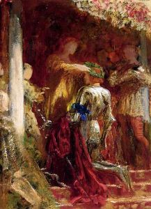 Victory, A Knight Being Crowned With A Laurel-Wreath by Sir Thomas Francis Dicksee