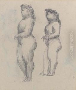Two Standing Female Figures by Elie Nadelman