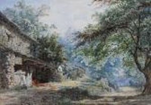Cottage By A Woodland Road by Paul Jacob Naftel